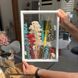Картина с композицией растений в размере М, рама из массива дерева покрыта белой краской M-W-K-24 фото 1