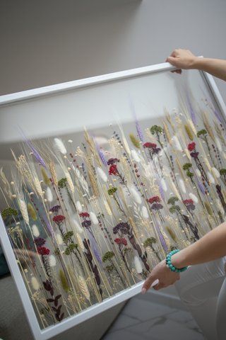 картини зі стабілізованих рослин та сухоцвітів під склом