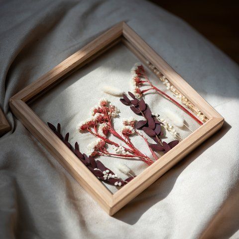Картина з композицією рослин в розмірі S, рама з масиву дерева бук натуральний