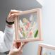 Картина с композицией растений в размере S, рама из массива дерева бук натуральный